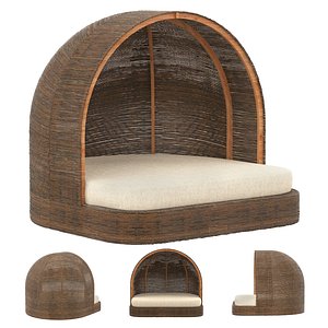 Small bamboo hut model