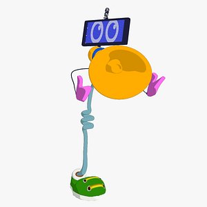 3d 3ds low-poly rigged speaker character cartoon