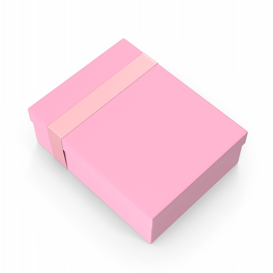 3D Pink Box With Ribbon - TurboSquid 2029552