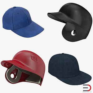 Baseball Hats 3D Models Collection 2