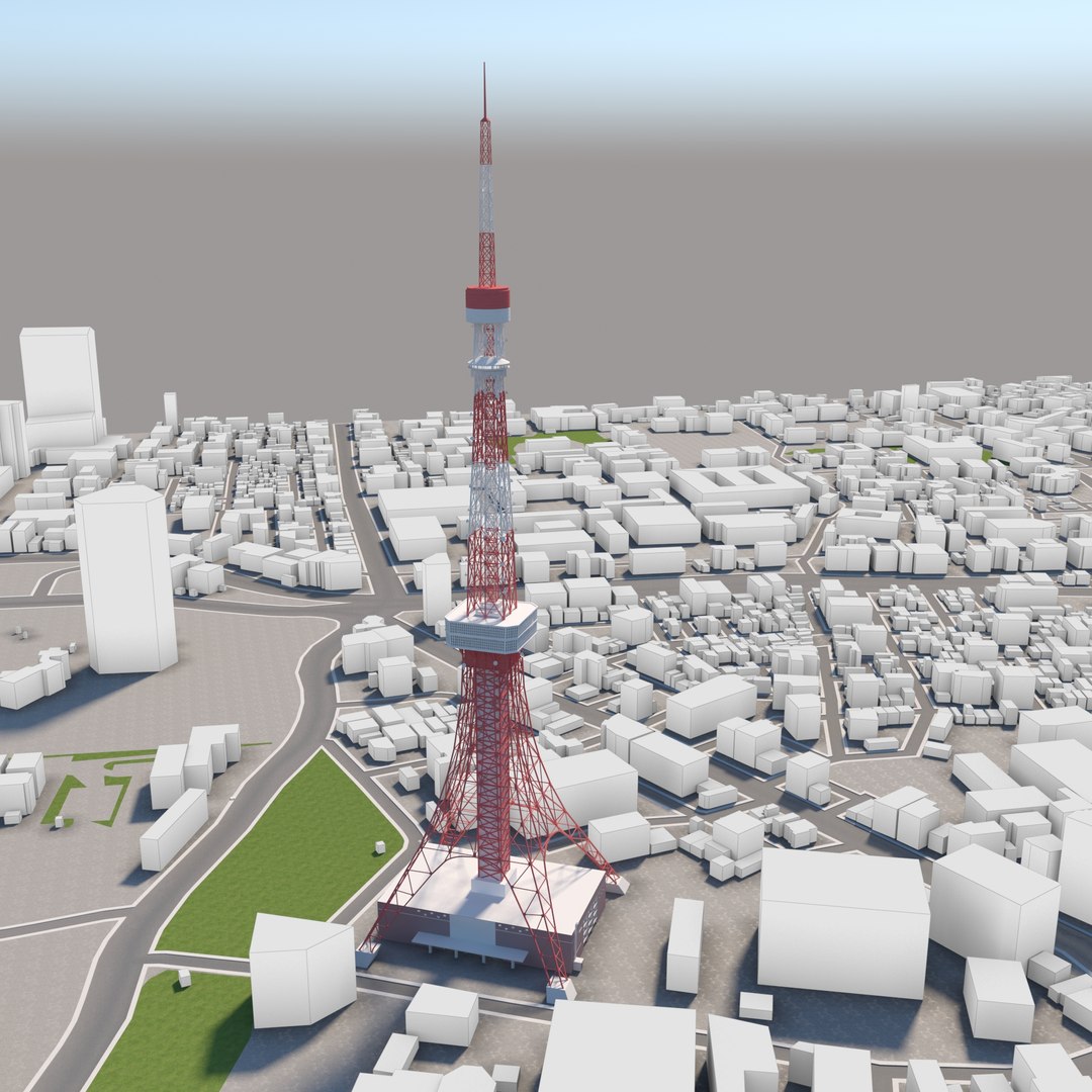 3D tokyo tower environment model - TurboSquid 1662315