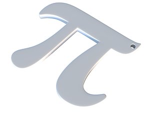 Pi Symbol Key Chain 3D print model