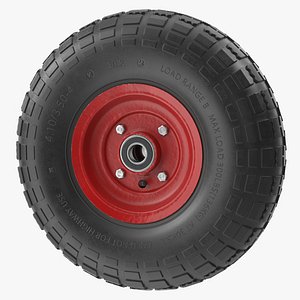 Pneumatic Cart Wheel 3D Model