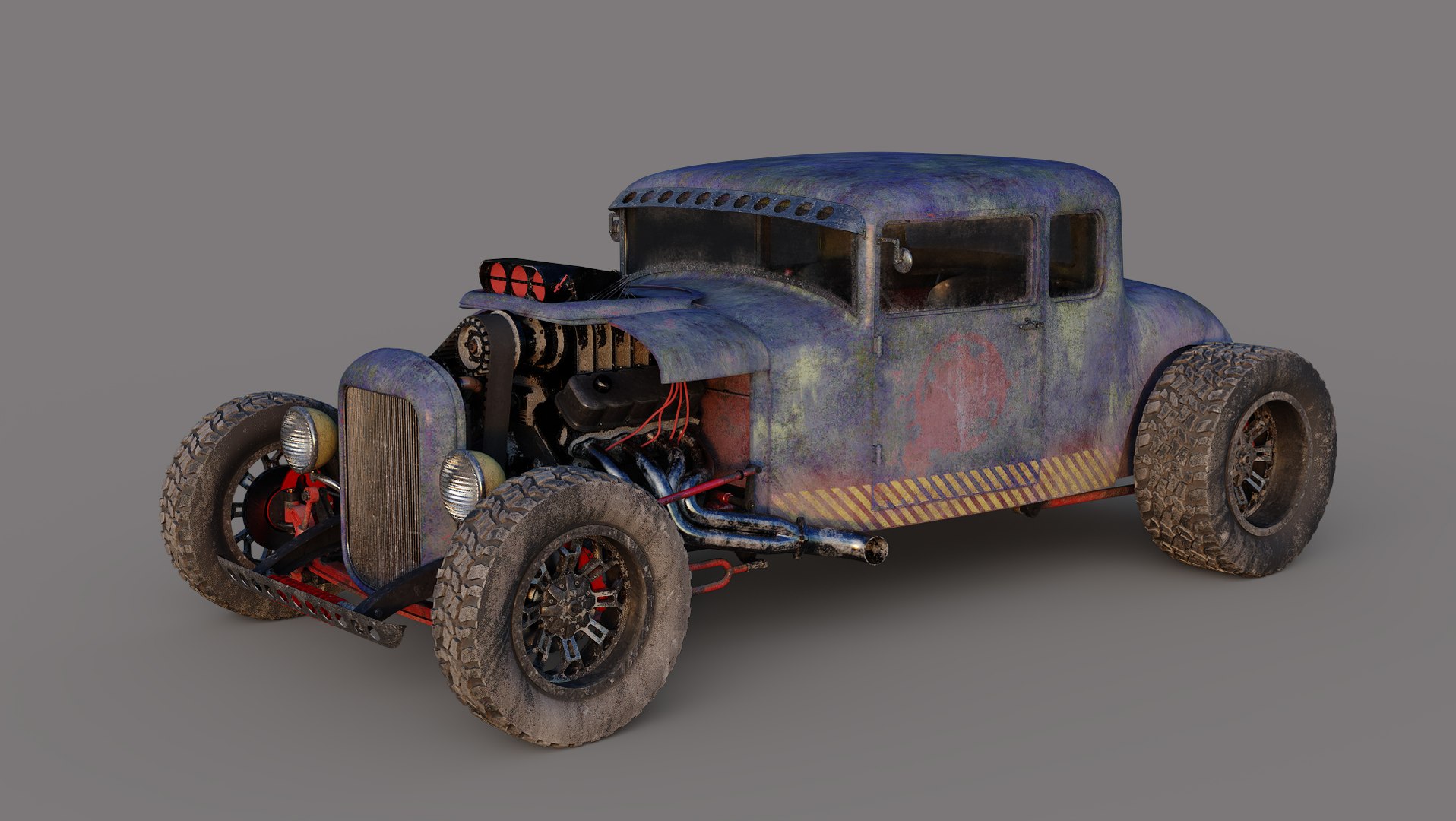 3D Model Hot Road Cars Fallout - TurboSquid 2104819