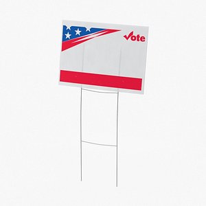 white yard sign 3d model