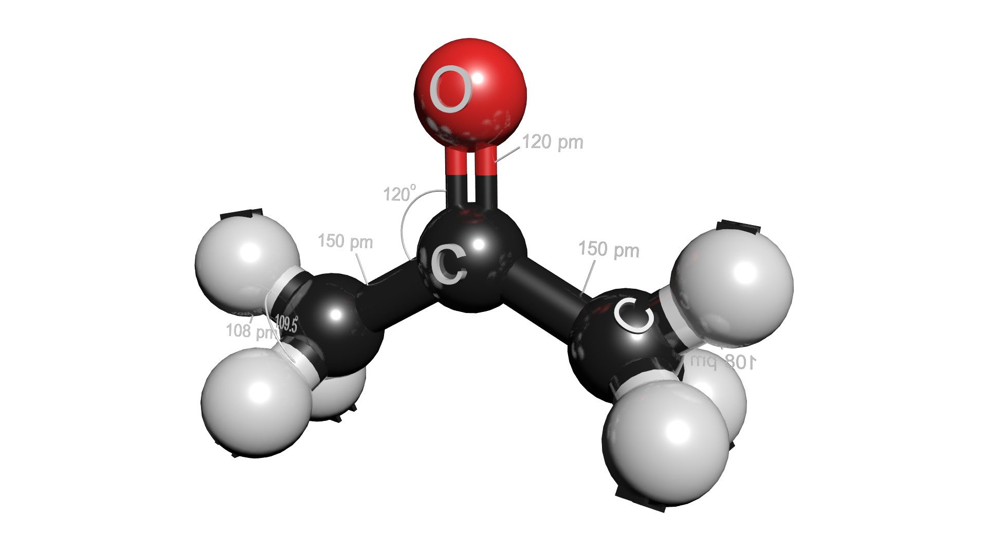 C3h6o molecule acetone 3D model - TurboSquid 1420779