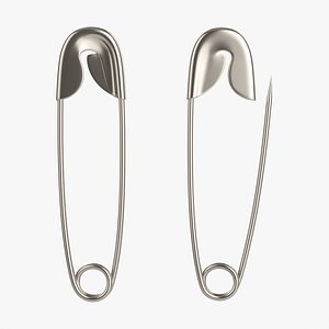 3D Safety pins locked and open model