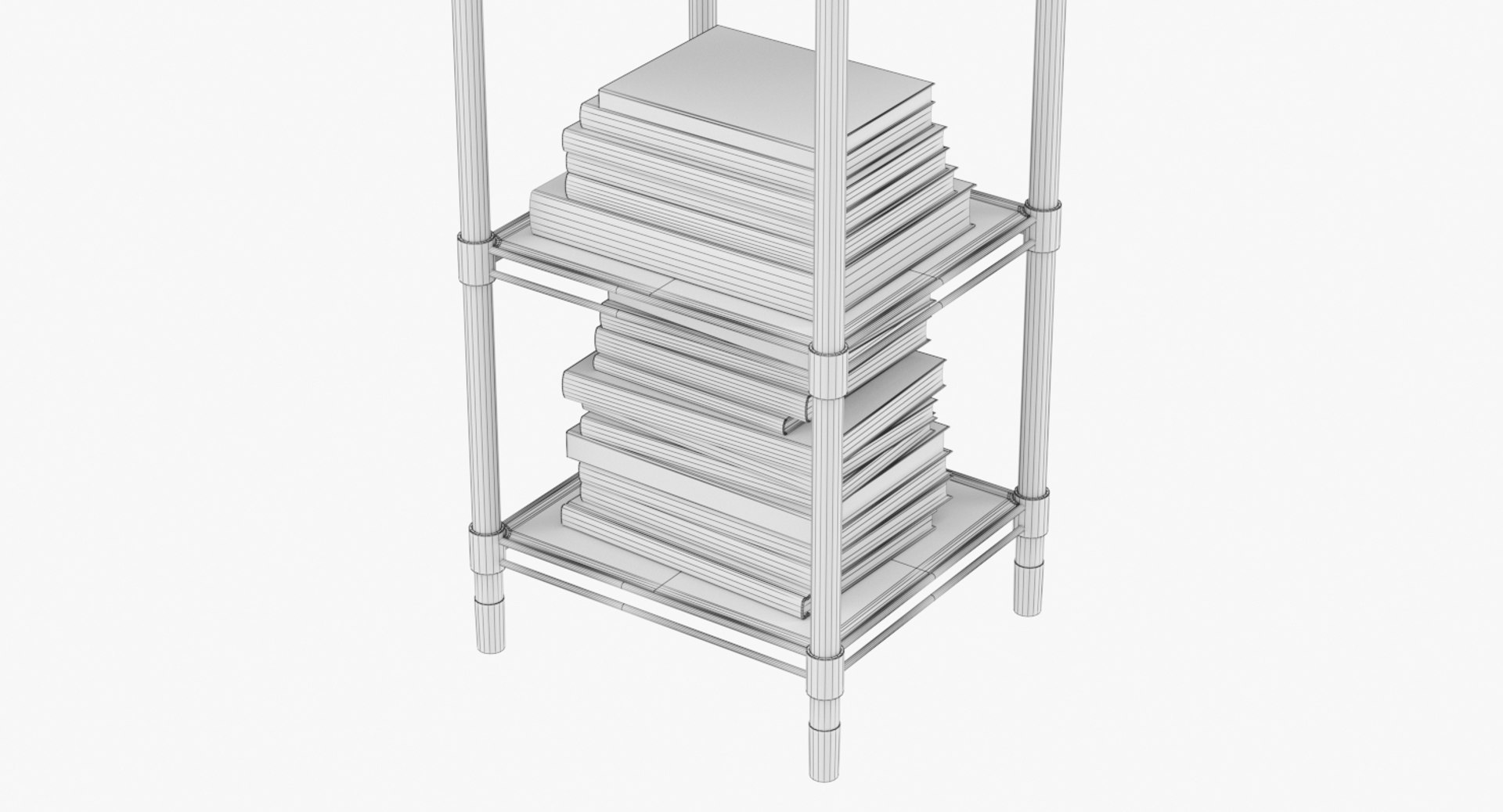 3D Model Realistic Rack Books - TurboSquid 1391417