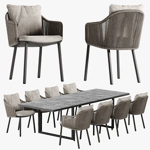 Tribu Senja chair Nox table set model