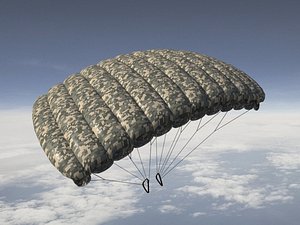 parachute pack - flight animation model