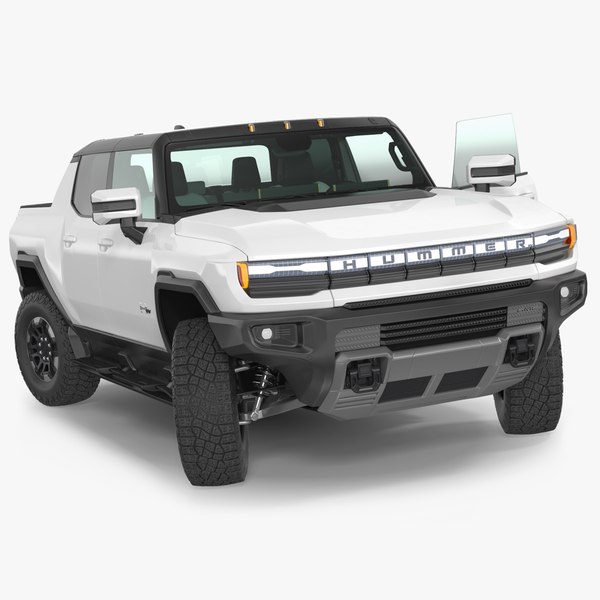 modelo 3d Camioneta GMC Hummer EV blanca aparejada - TurboSquid 2088995