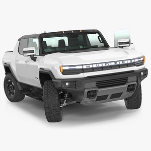 GMC Hummer EV Pickup White Rigged