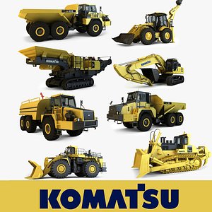 3d komatsu mining construction vehicles