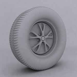 3D car wheel with rim