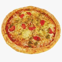 Vegetarian Pizza with cherry tomatoes and cheese