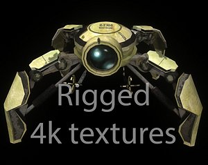 3d mini droid rigged model