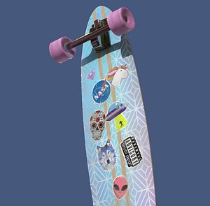 longboard sticker model grunge texture 4k