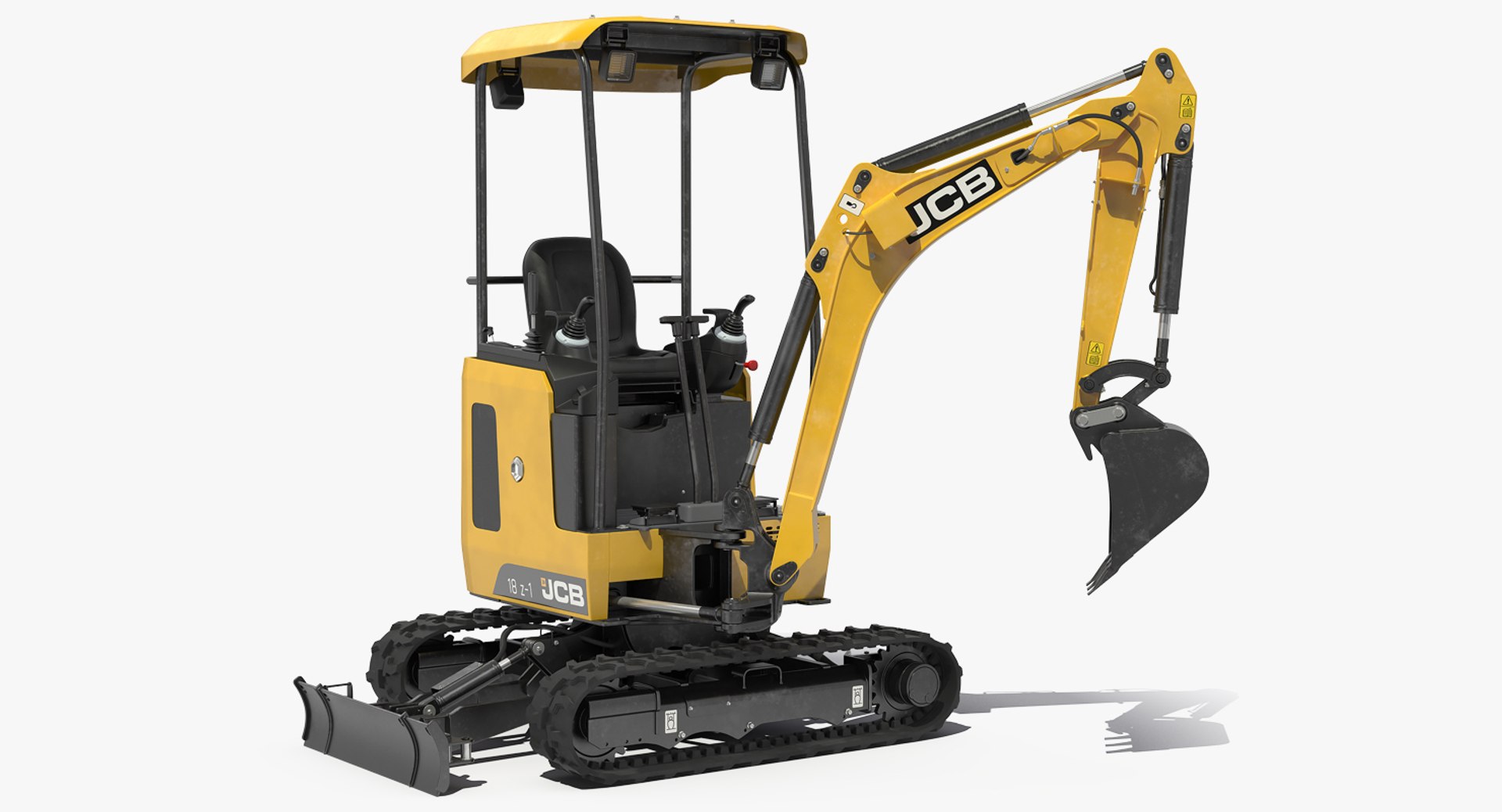 Mini Excavator JCB 18Z1 Clean Rigged 3D model preview