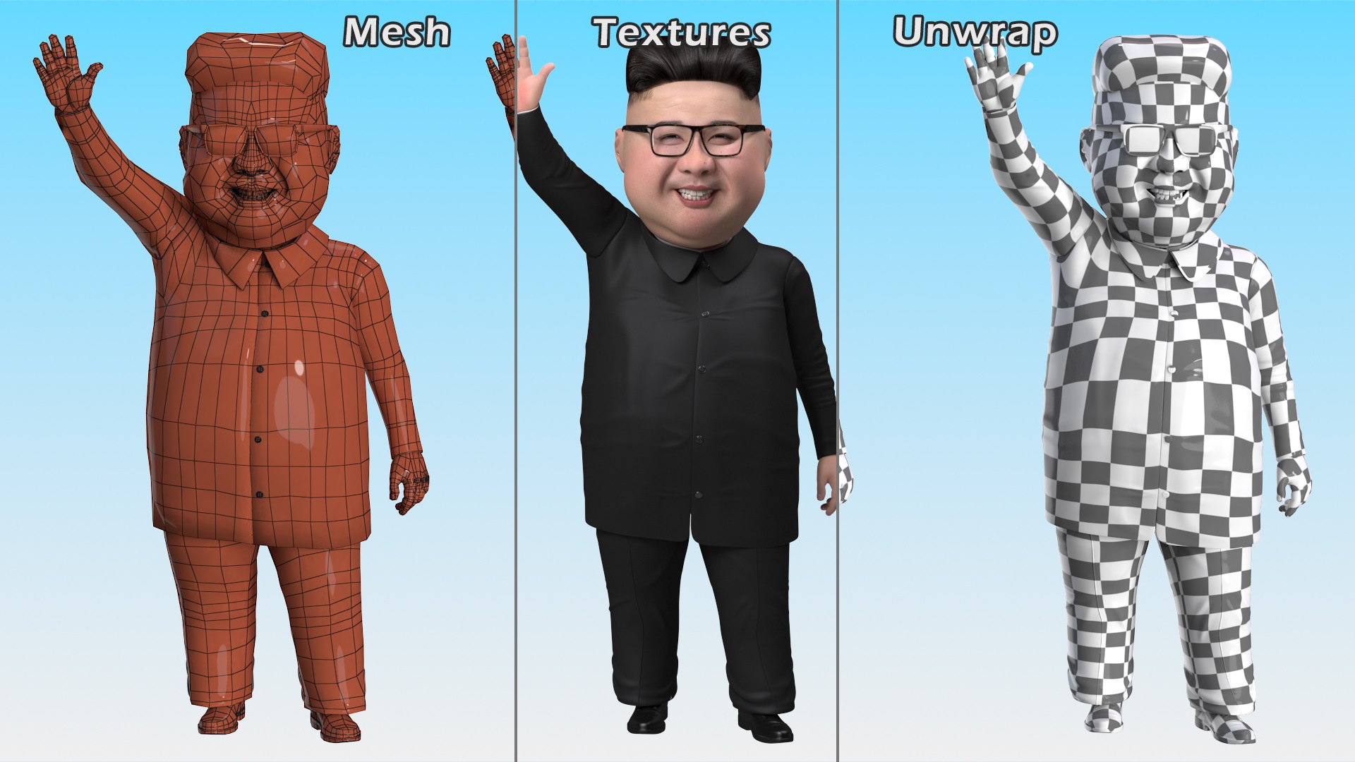 Cartoon Kim Jong Un Waving his Hand 3D https://p.turbosquid.com/ts-thumb/Il/oCEPi9/Rn/cartoonkimjongunwavinghishandvray3dmodel016/jpg/1643020883/1920x1080/fit_q87/a68cedfb429032509f053520dc130d471a85f22a/cartoonkimjongunwavinghishandvray3dmodel016.jpg