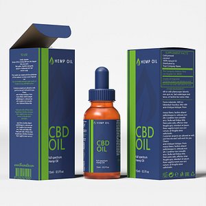 CBD Hemp Oil 02 3D