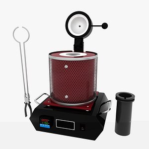 3d model portable metal melting furnace