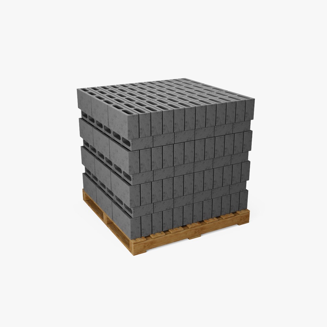 Wooden Pallet with Brick 1 3D model - TurboSquid 2069317