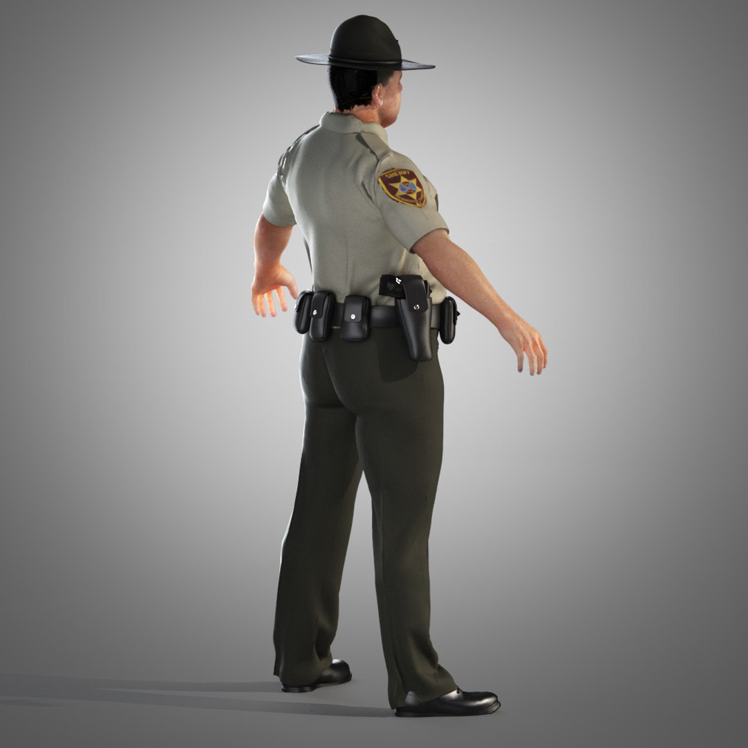 County Police Officer 3d Obj