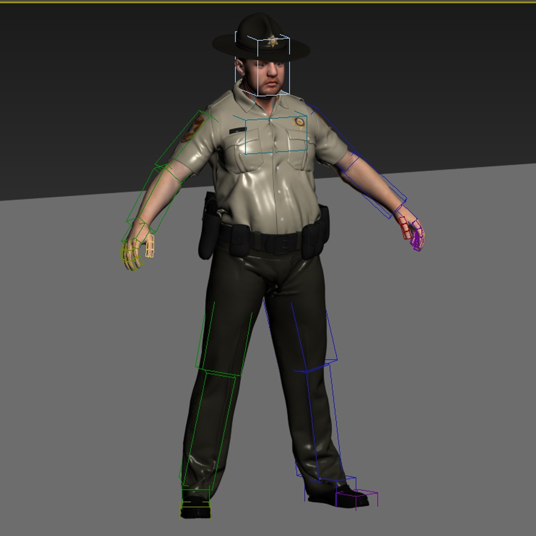 County Police Officer 3d Obj