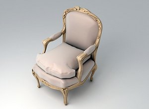 3d classic chair louis xv model