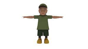 3D model cute boy cartoon