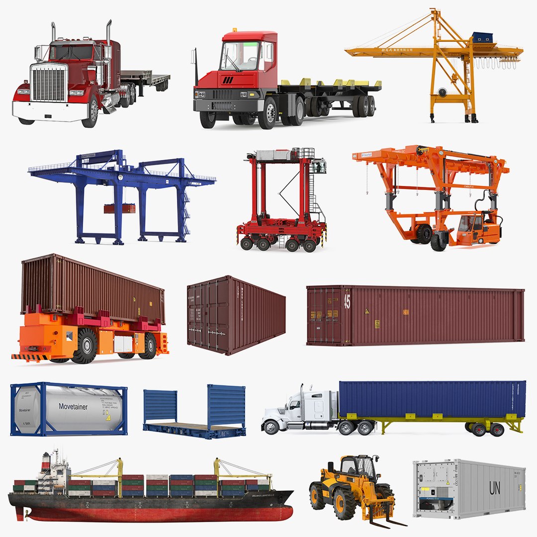 Equipment for Containers Collection 4 3D model preview