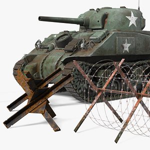 M4 Sherman Combat Tank on Battlefield