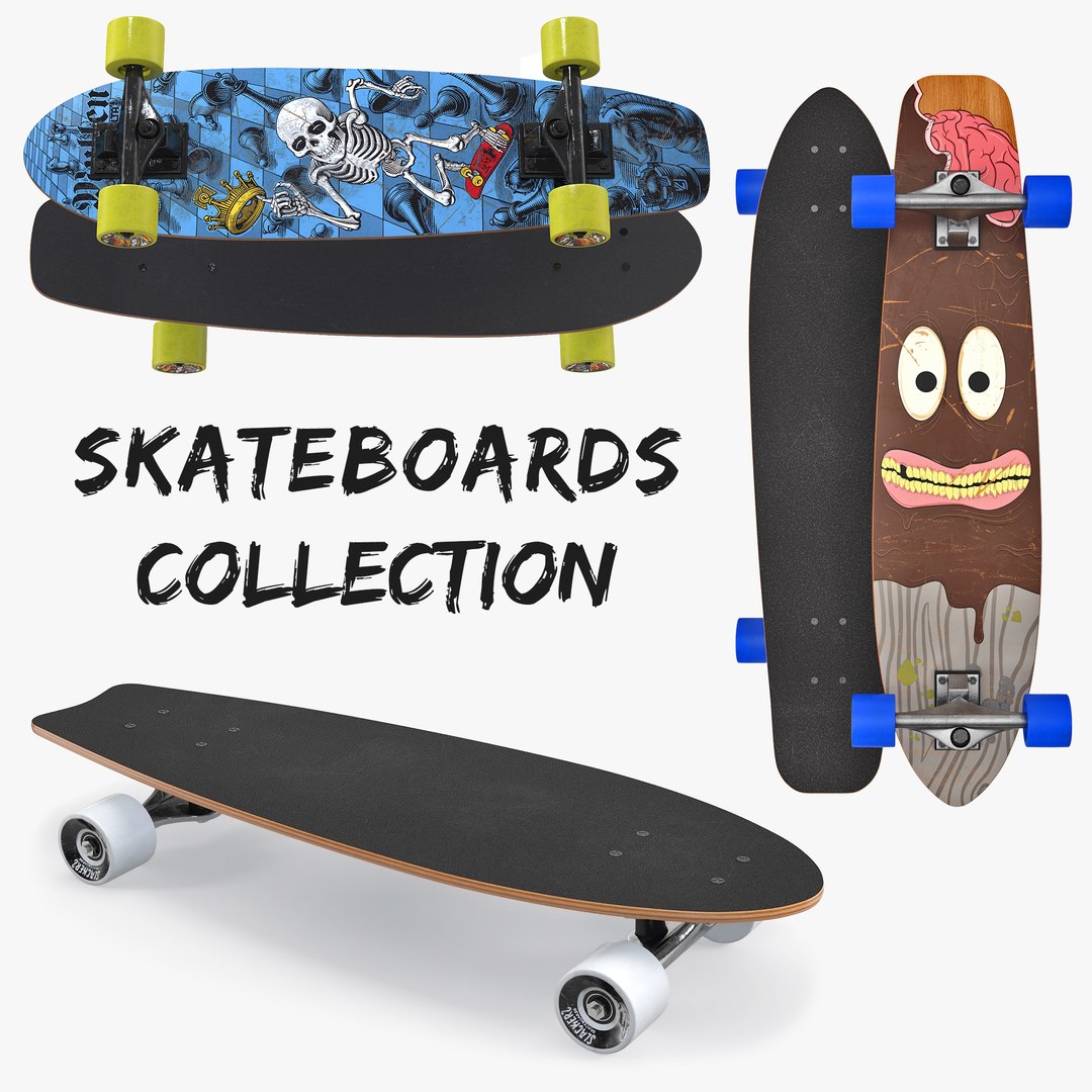 Skateboards Collection 3D model preview