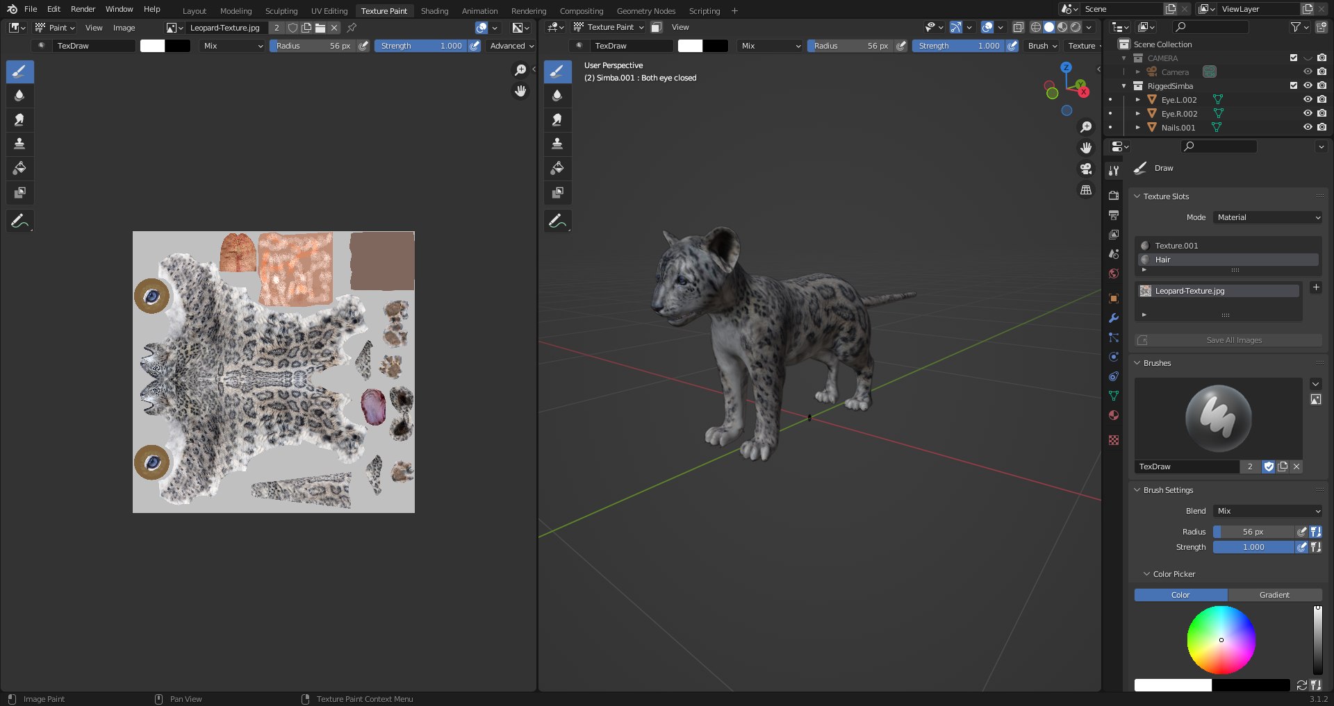 3D Fur Baby Snow Leopard Rigged In Blender - TurboSquid 2026479