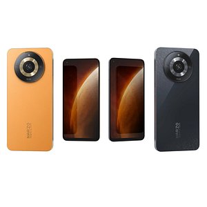 Realme Narzo 60 Cosmic Black And Mars Orange Low Poly