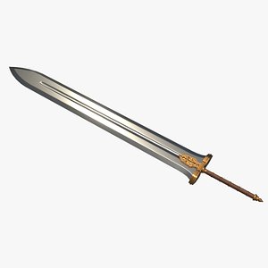 Two-Handed Great Sword Destroyer Melee Weapon PBR Low-poly 3D