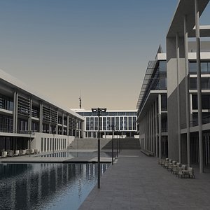 obj modern city buildings
