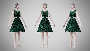 Dress 33 Emerald Whisper Velvet v2 model