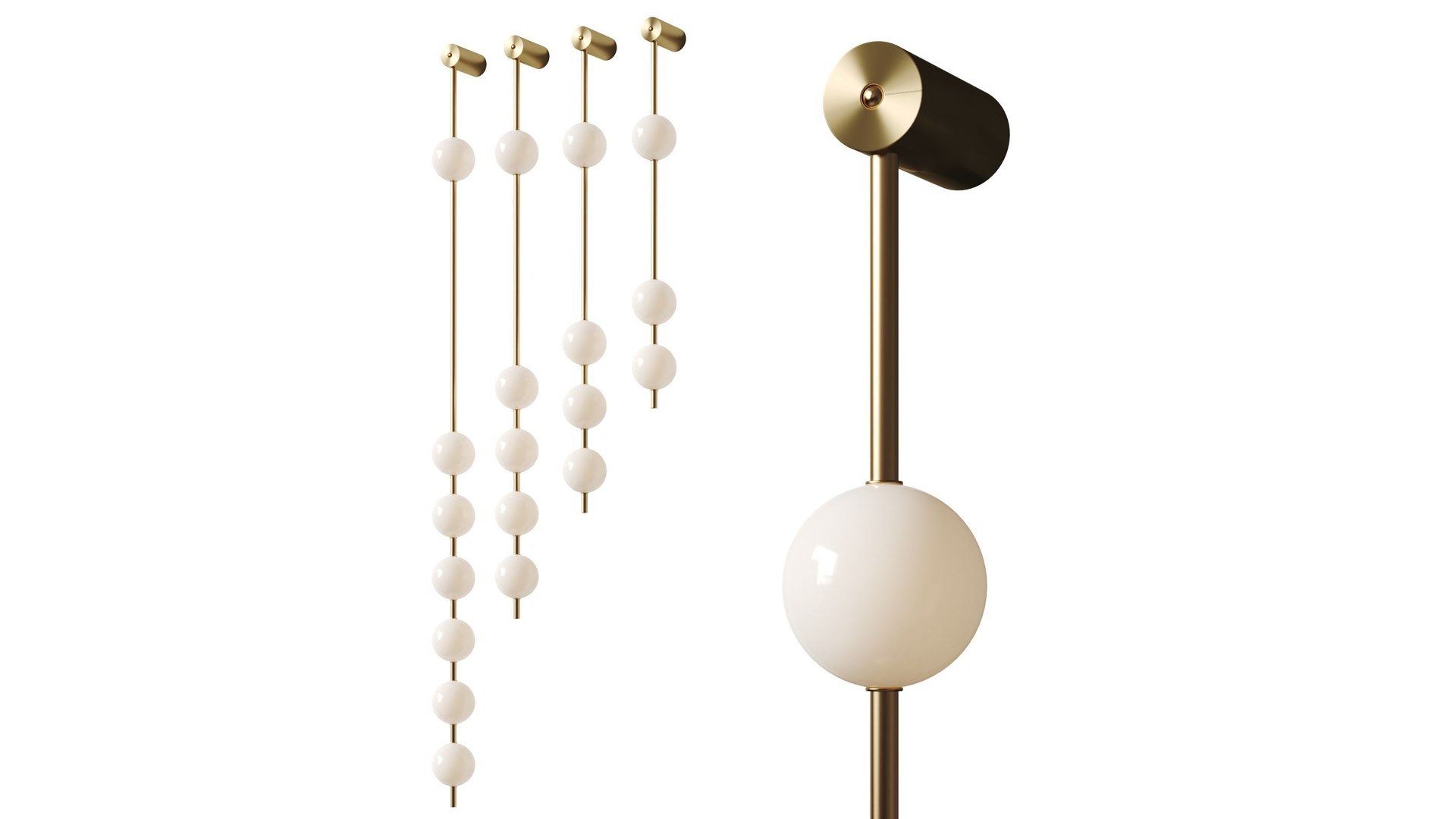 Vakker Light Vertical Balls Wall Lamp 3D Model - TurboSquid 2171782