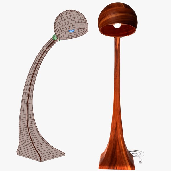 Wooden FloorLamp 3D model