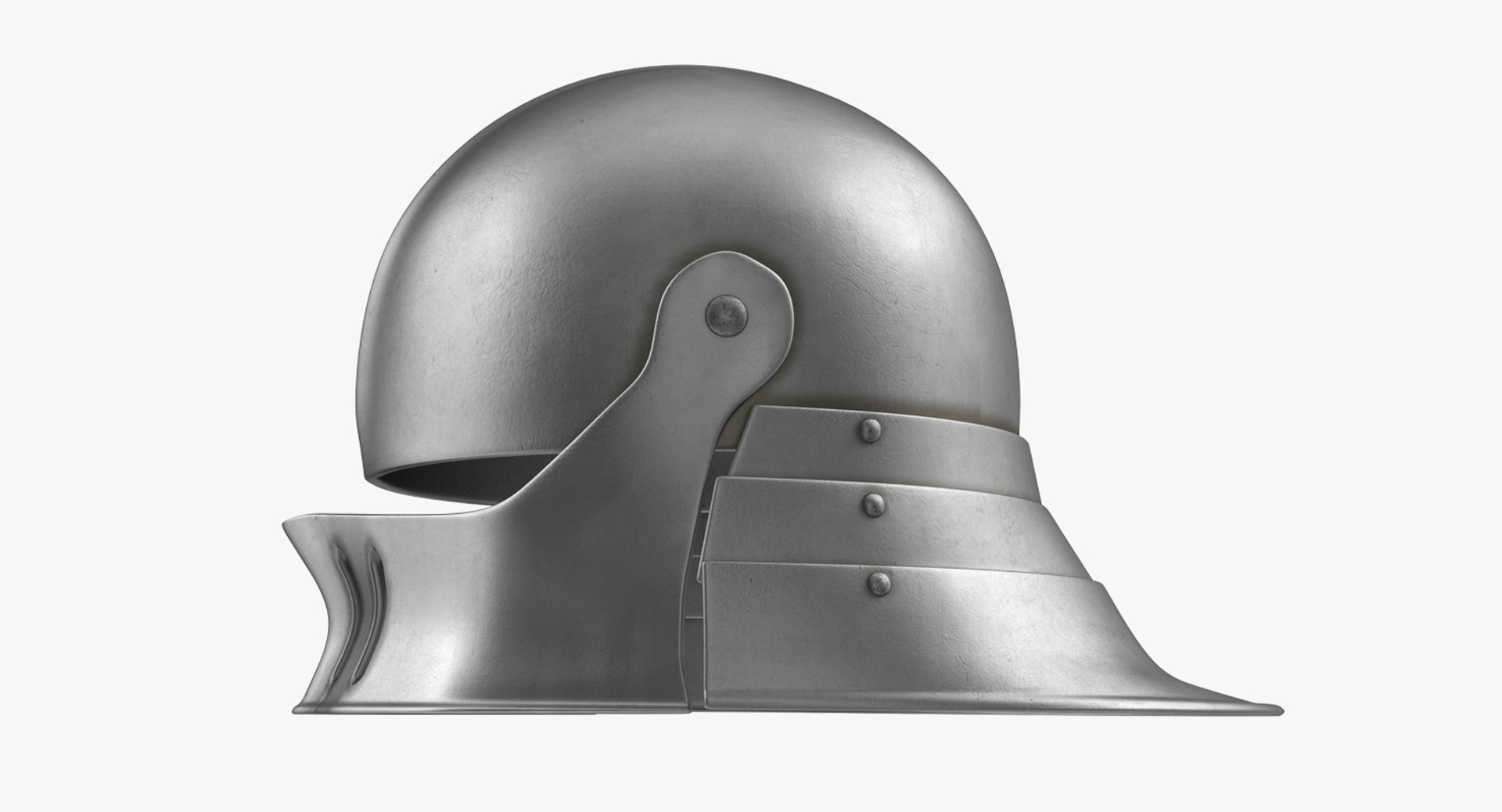 German Sallet Medieval Helmet 3D model preview