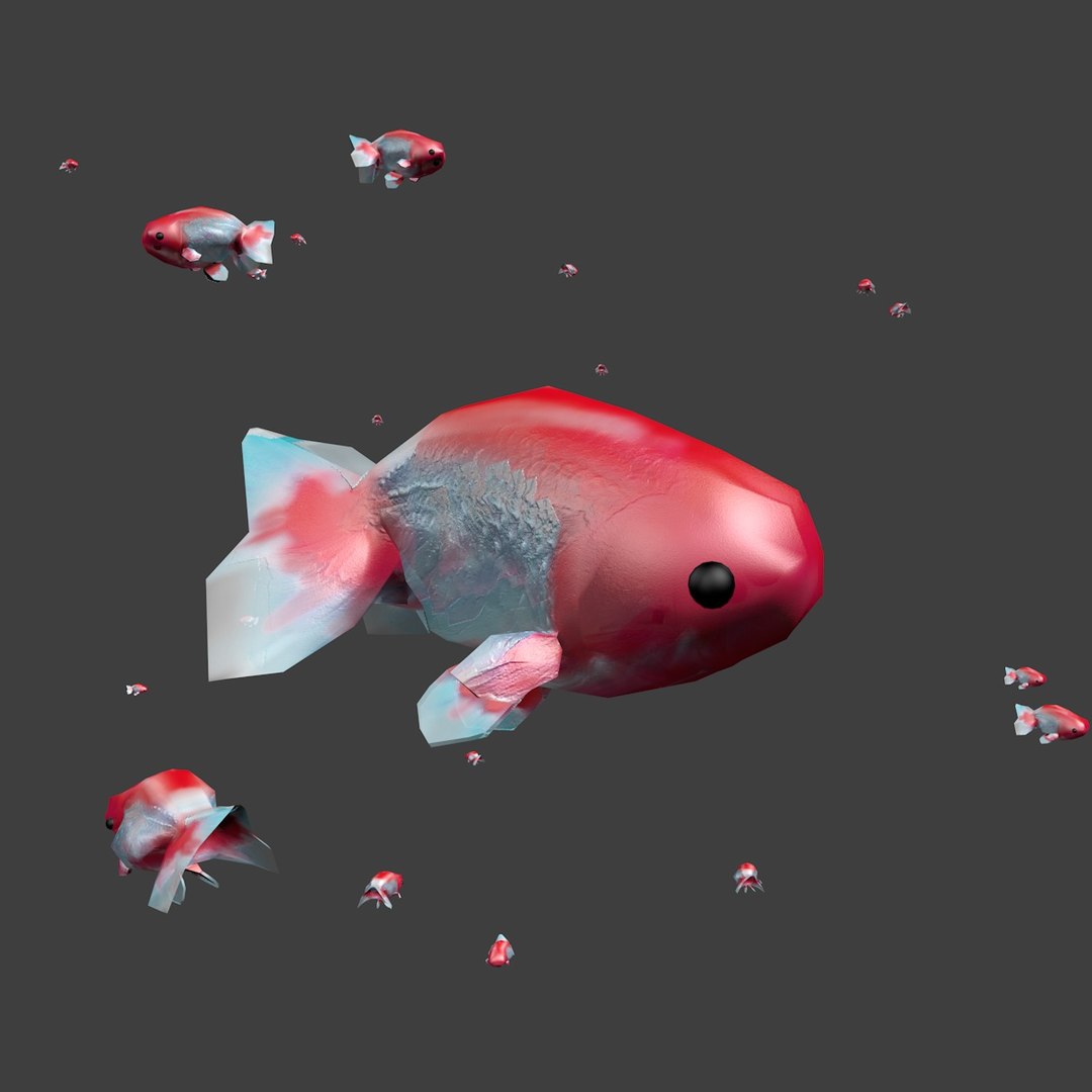 3D white red ranchu goldfishes model - TurboSquid 1408239