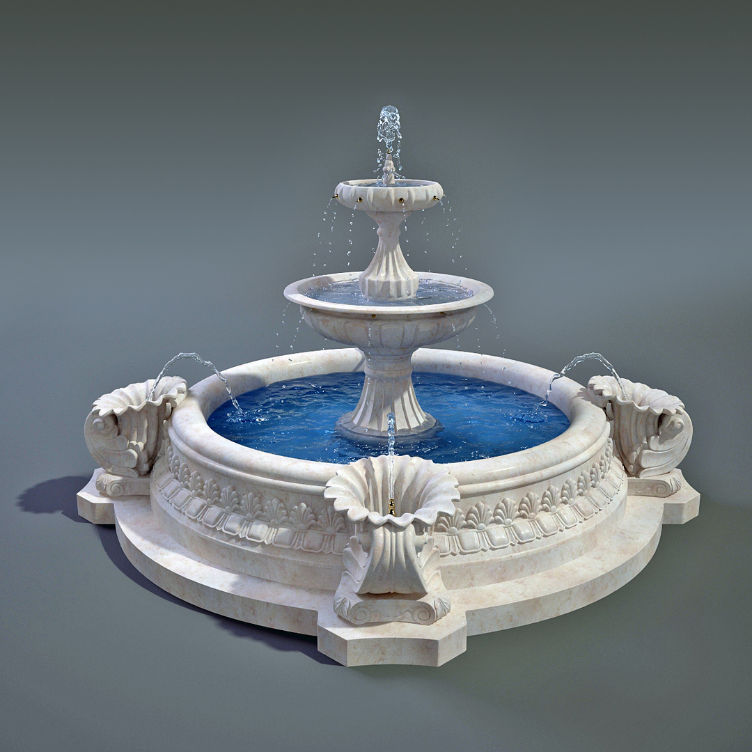 3d Max Fountain Exterior Water