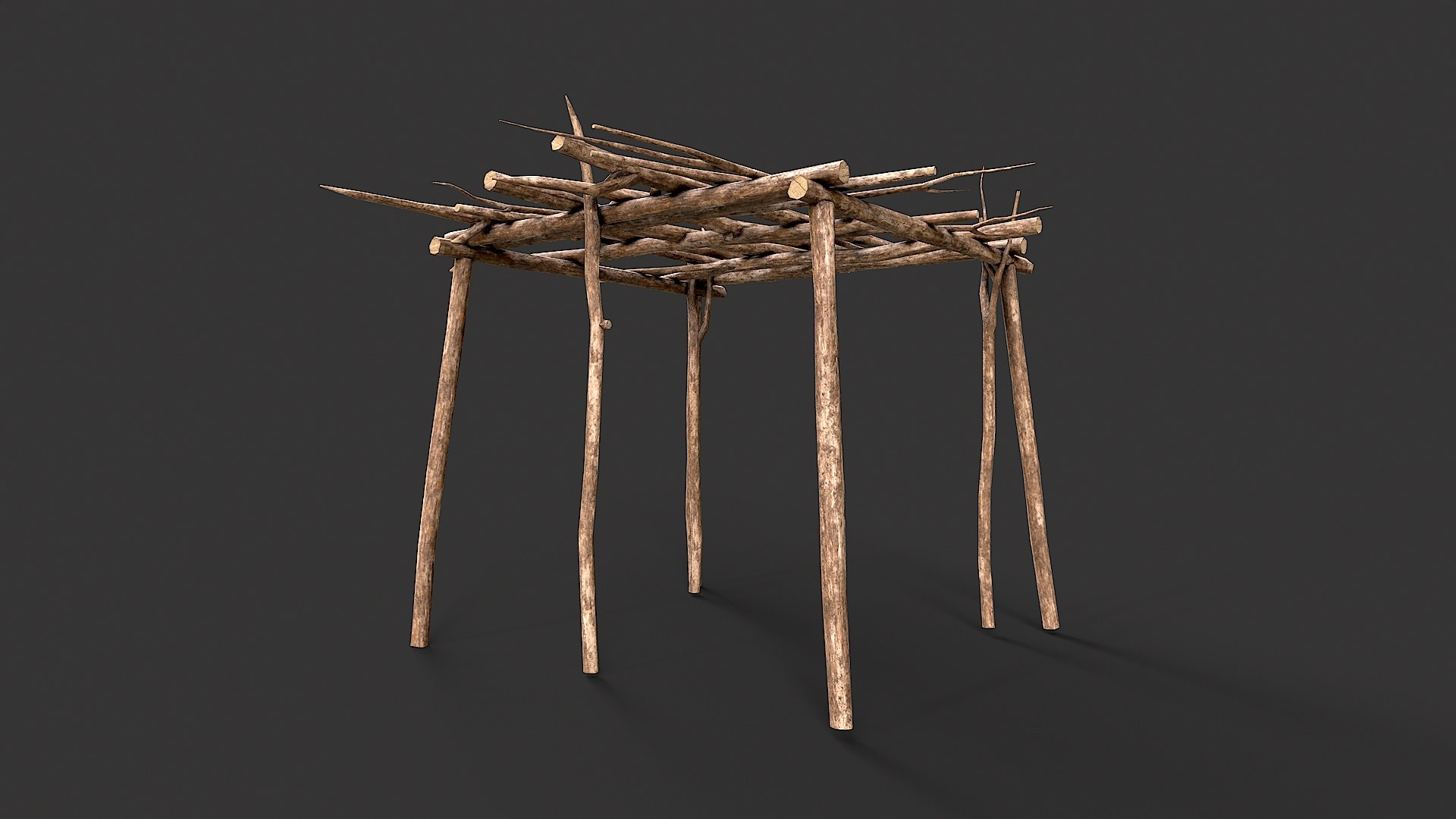3D Primitive Wood Stick Jungle Shelter 12 model https://p.turbosquid.com/ts-thumb/Im/dZP3TV/KW/tbrender_viewport_012/jpg/1740134534/1920x1080/fit_q87/37d3ef78f9759b3655ed2979df1d5e1b6bbb399c/tbrender_viewport_012.jpg