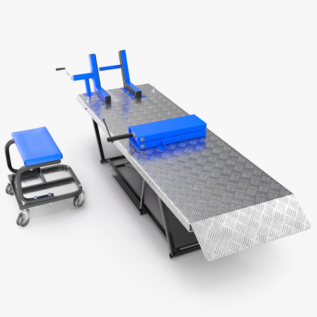 Motorcycle Lift Adapter Kit Rigged 3D model preview