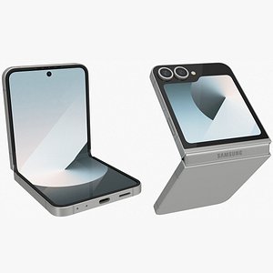 3D Samsung Galaxy Z Flip 6 Silver Animated model