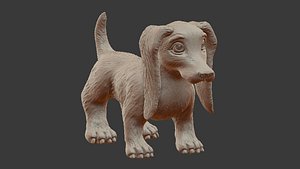 3D sculpt dachshund
