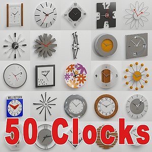 3d 50 wall clocks model