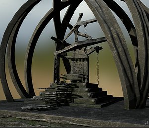steam punk throne 3d obj