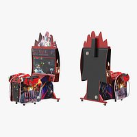 Arcade Machine Aliens Armageddon On State State Rigged for Cinema 4D
